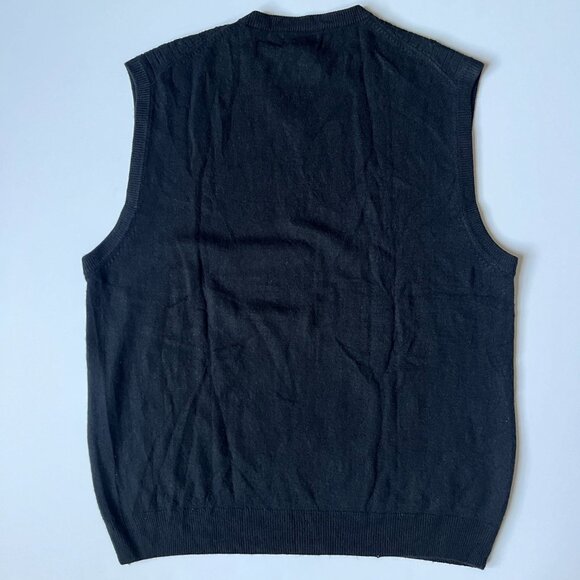 Dockers Mens Storm Marl Soft Acrylic V-Neck Cable Knit Sweater Vest Black L - Picture 2 of 5